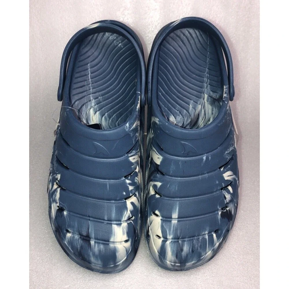Rugged Shark Men's Blue Swirl Comfort‎ RGS EVA Clog Water Sandals Size 12 NEW